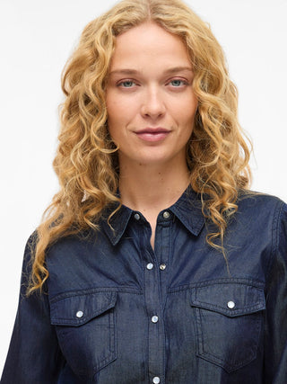 VILA GmbH / Damen-Bluse / VIBISTA DENIM SHIRT-NOOS