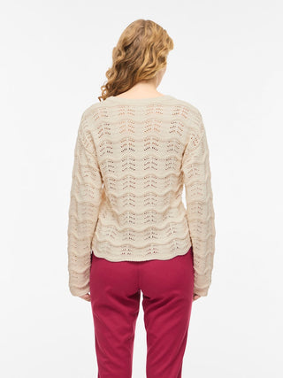 VILA GmbH / Damen-Shirt / VIWAVE O-NECK LS POINTELLE KNIT TOP