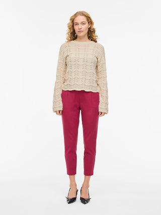 VILA GmbH / Damen-Shirt / VIWAVE O-NECK LS POINTELLE KNIT TOP