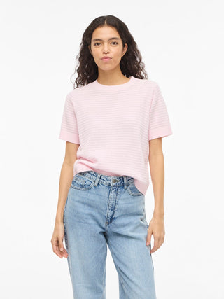 VILA GmbH / Damen-Strick / VILOLLO O-NECK S/S DETAIL KNIT TOP-