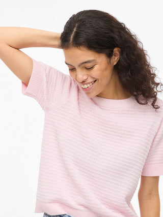 VILA GmbH / Damen-Strick / VILOLLO O-NECK S/S DETAIL KNIT TOP-