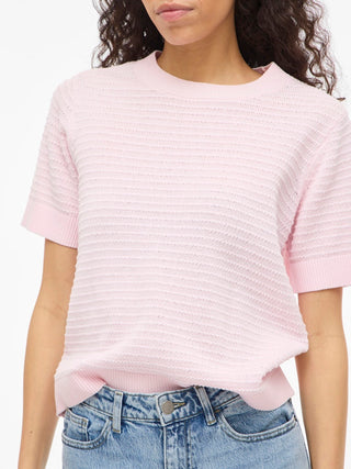 VILA GmbH / Damen-Strick / VILOLLO O-NECK S/S DETAIL KNIT TOP-