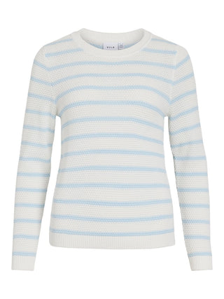 VILA GmbH / Damen-Strick / VIDALO O-NECK L/S STRIPE KNIT TOP-