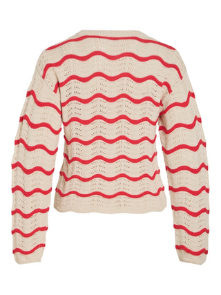 VILA GmbH / Damen-Shirt / VIWAVE O-NECK LS POINTELLE KNIT TOP