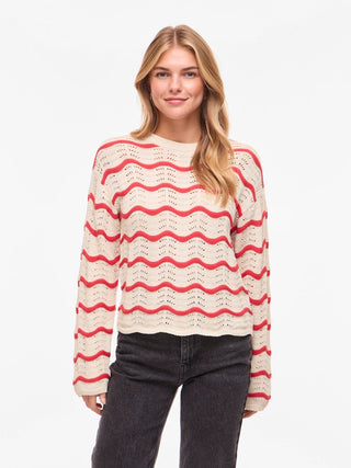 VILA GmbH / Damen-Shirt / VIWAVE O-NECK LS POINTELLE KNIT TOP