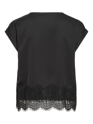 VILA GmbH / Damen-Bluse / VIELLETTE S/S FULL SATIN LACE TOP -