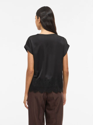VILA GmbH / Damen-Bluse / VIELLETTE S/S FULL SATIN LACE TOP -