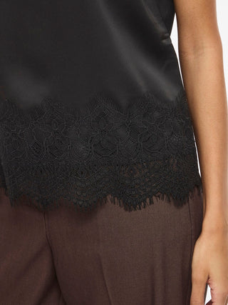 VILA GmbH / Damen-Bluse / VIELLETTE S/S FULL SATIN LACE TOP -