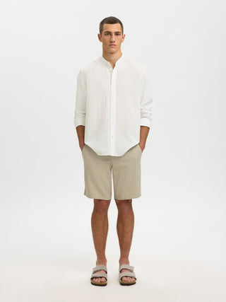 Bestseller / Herren-Hemd / SLMREGCLAY LINENBLEND LS SHIRT BAND