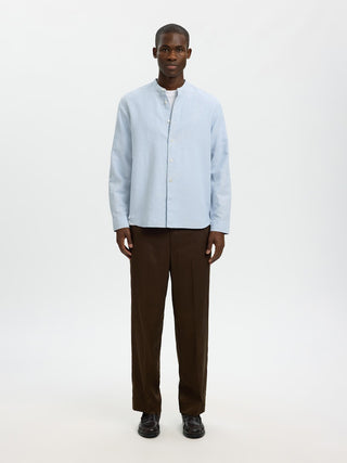 Bestseller / Herren-Hemd / SLMREGCLAY LINENBLEND LS SHIRT BAND