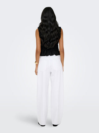 Bestseller / Damen-Bluse / ONLGOA S/S LINEN BL FRILL TOP CC PN