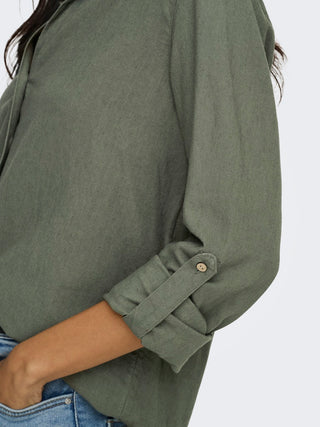 Bestseller / Damen-Bluse / ONLGOA 3/4 STRAP LINEN BL SHIRT CC