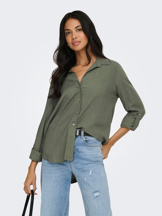 Bestseller / Damen-Bluse / ONLGOA 3/4 STRAP LINEN BL SHIRT CC