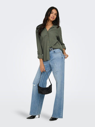Bestseller / Damen-Bluse / ONLGOA 3/4 STRAP LINEN BL SHIRT CC