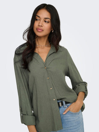 Bestseller / Damen-Bluse / ONLGOA 3/4 STRAP LINEN BL SHIRT CC