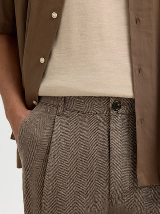 Bestseller / Herren-Hose / SLH180-RELAXED CROP RON LINEN BLEND