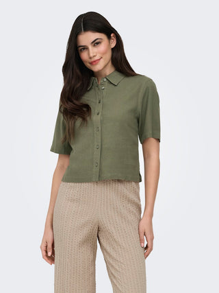 Bestseller / Damen-Shirt / ONLGOA S/S LINEN BL SHIRT CC PNT