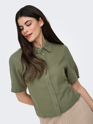 Bestseller / Damen-Shirt / ONLGOA S/S LINEN BL SHIRT CC PNT