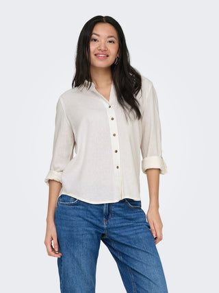 Bestseller / Damen-Bluse / ONLGOA 3/4 STRAP LINEN BL SHIRT CC