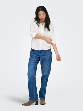 Bestseller / Damen-Bluse / ONLGOA 3/4 STRAP LINEN BL SHIRT CC