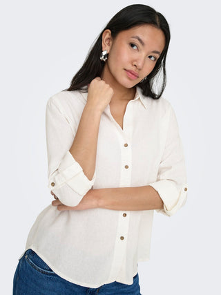 Bestseller / Damen-Bluse / ONLGOA 3/4 STRAP LINEN BL SHIRT CC