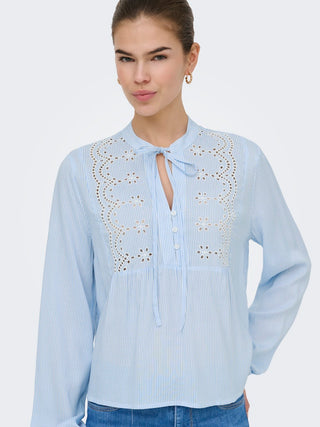 Bestseller / Damen-Bluse / ONLLENNYO LS EMBROID V-NECK TOP NOO