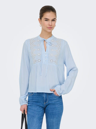 Bestseller / Damen-Bluse / ONLLENNYO LS EMBROID V-NECK TOP NOO