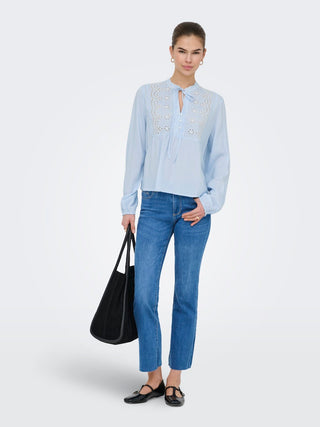 Bestseller / Damen-Bluse / ONLLENNYO LS EMBROID V-NECK TOP NOO