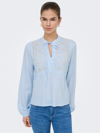 Bestseller / Damen-Bluse / ONLLENNYO LS EMBROID V-NECK TOP NOO