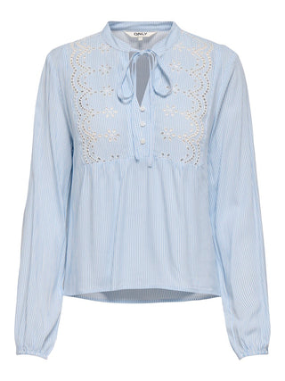 Bestseller / Damen-Bluse / ONLLENNYO LS EMBROID V-NECK TOP NOO