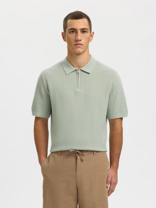 Bestseller / Herren-Strick / SLMCRAN SS KNIT STRUCTURE ZIP POLO