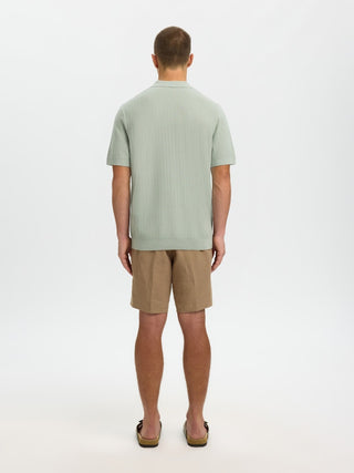Bestseller / Herren-Strick / SLMCRAN SS KNIT STRUCTURE ZIP POLO