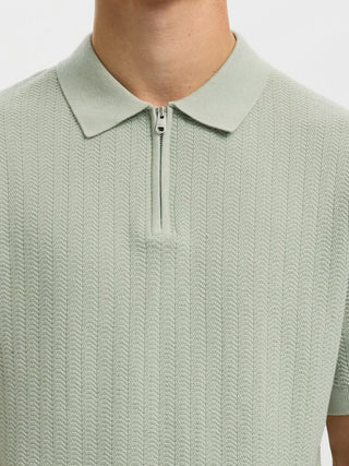 Bestseller / Herren-Strick / SLMCRAN SS KNIT STRUCTURE ZIP POLO