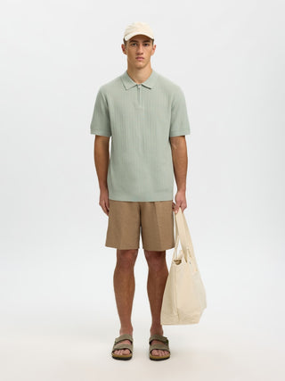 Bestseller / Herren-Strick / SLMCRAN SS KNIT STRUCTURE ZIP POLO
