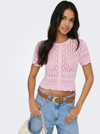 Bestseller / Damen-Strick / ONLELKE LIFE SS PEARL CARDIGAN CC K