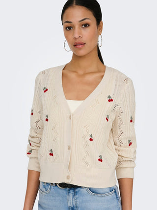 Bestseller / Damen-Strick / ONLBIRTIE LS EMB V-NECK CARDIGAN KN