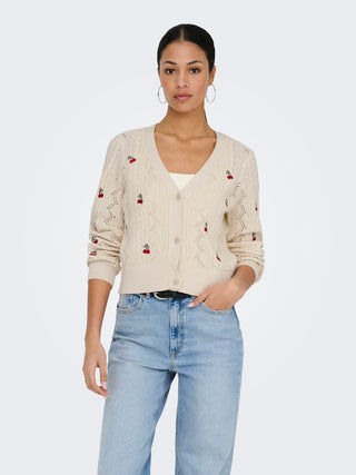 Bestseller / Damen-Strick / ONLBIRTIE LS EMB V-NECK CARDIGAN KN