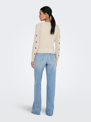 Bestseller / Damen-Strick / ONLBIRTIE LS EMB V-NECK CARDIGAN KN
