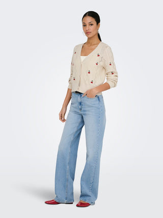 Bestseller / Damen-Strick / ONLBIRTIE LS EMB V-NECK CARDIGAN KN