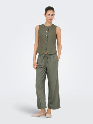 Bestseller / Damen-Hose / ONLGOA MW LIN BL PULL-UP CULOTTE CC
