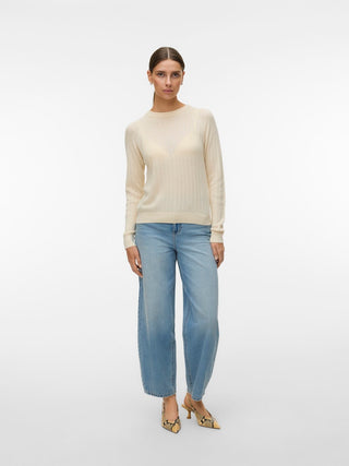 Bestseller / Damen-Strick / VMNEWLEX POINTELLE LS O-N PULLOVER