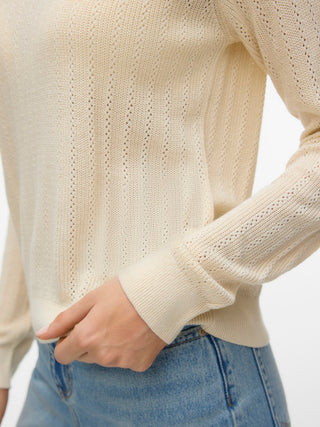 Bestseller / Damen-Strick / VMNEWLEX POINTELLE LS O-N PULLOVER