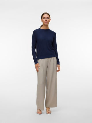 Bestseller / Damen-Strick / VMNEWLEX POINTELLE LS O-N PULLOVER