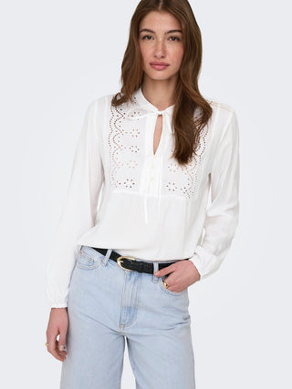 Bestseller / Damen-Bluse / ONLLENNYO LS EMBROID V-NECK TOP NOO