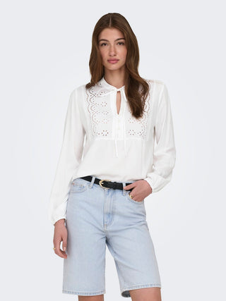 Bestseller / Damen-Bluse / ONLLENNYO LS EMBROID V-NECK TOP NOO