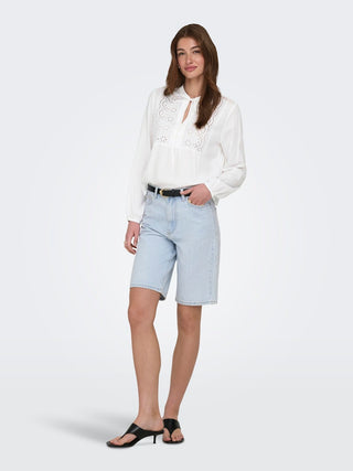Bestseller / Damen-Bluse / ONLLENNYO LS EMBROID V-NECK TOP NOO