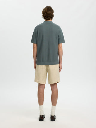 Bestseller / Herren-Strick / SLMCRAN SS KNIT STRUCTURE ZIP POLO