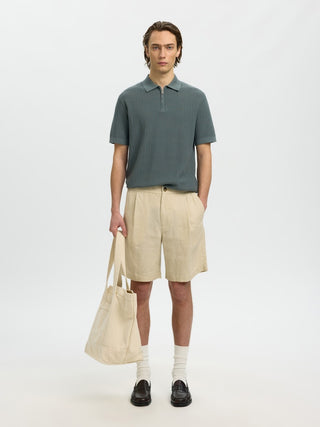 Bestseller / Herren-Strick / SLMCRAN SS KNIT STRUCTURE ZIP POLO