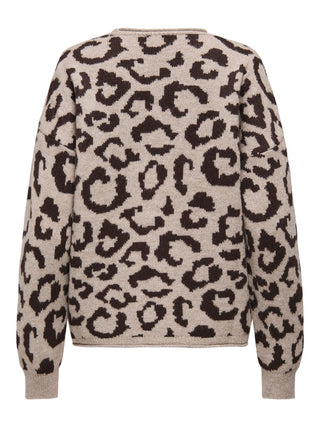 Bestseller / Damen-Strick / ONLJADE ANIMAL LS O-NECK KNT NOOS