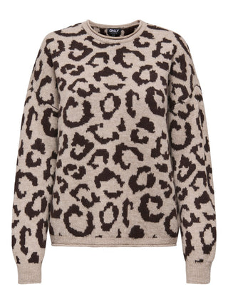 Bestseller / Damen-Strick / ONLJADE ANIMAL LS O-NECK KNT NOOS